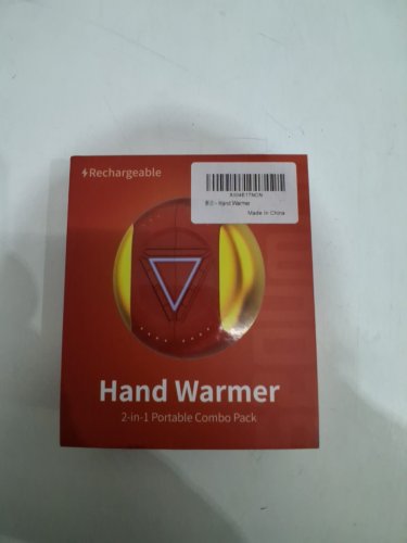 2pk Rechargeable electric Hand Warmer - Magnetic, 5200mAh (2600mah each), 3 heating Levels - red/gold (model: bl-nsb01) image 2