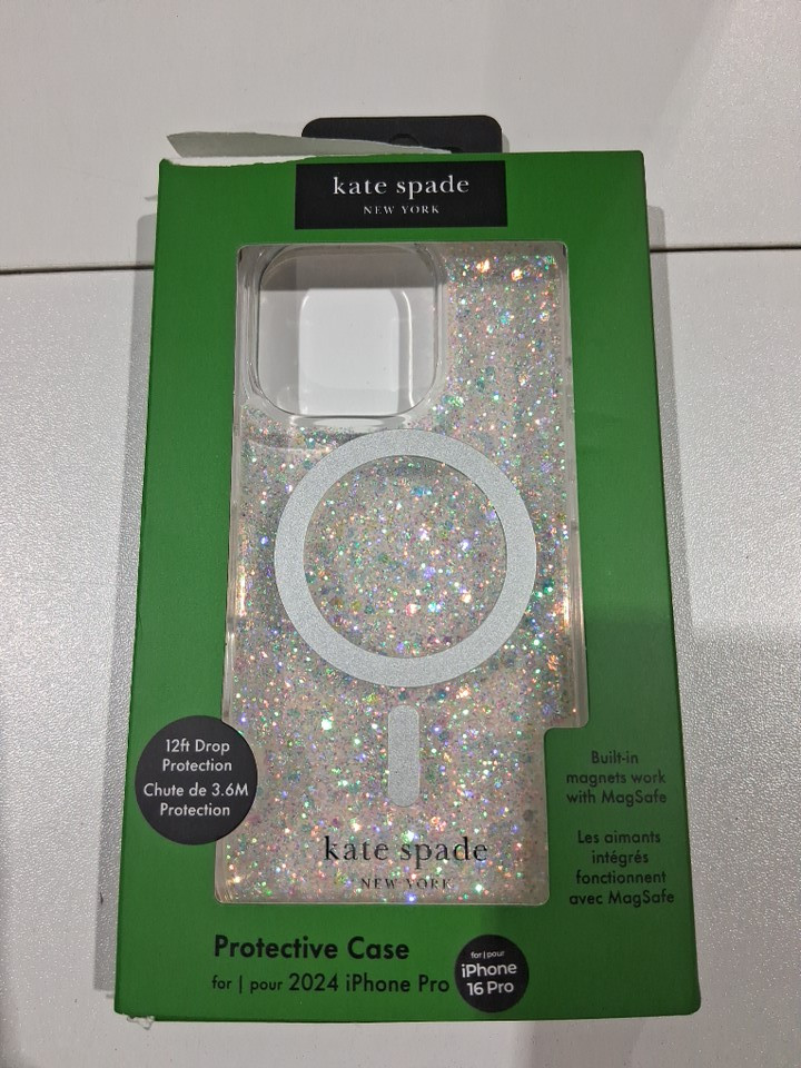Kate spade new york protective MagSafe case for 2024 iPhone 16 Pro - Clear Sparkles (Model: KS054956-05) image 2