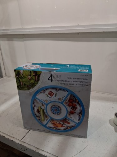 4PC PANDEX MELAMINE SERVING SET, BLUE PATTERN (MODEL:1901790) image 2