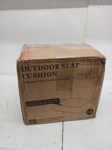 4pc patioglow outdoor patio waterproof seat cushion set - 22" x 22" x 4" - light grey (model: msz-bx-cushionset-22x22x4-4p-lightgrey) image 4
