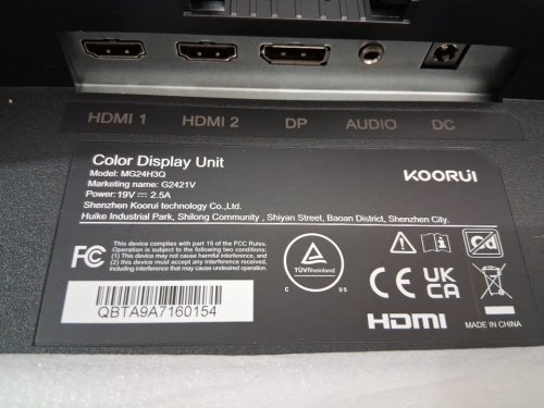 KOORUI Gaming Monitor - 24" - 1440P qhd display, 180Hz, 1ms, HDR400, 90% DCI-P3 Color Gamut, Adaptive Sync, Slim Frame, VESA Mountable, HDMI 2.0, DP 1.4 - black (model: mg24h3q) image 3