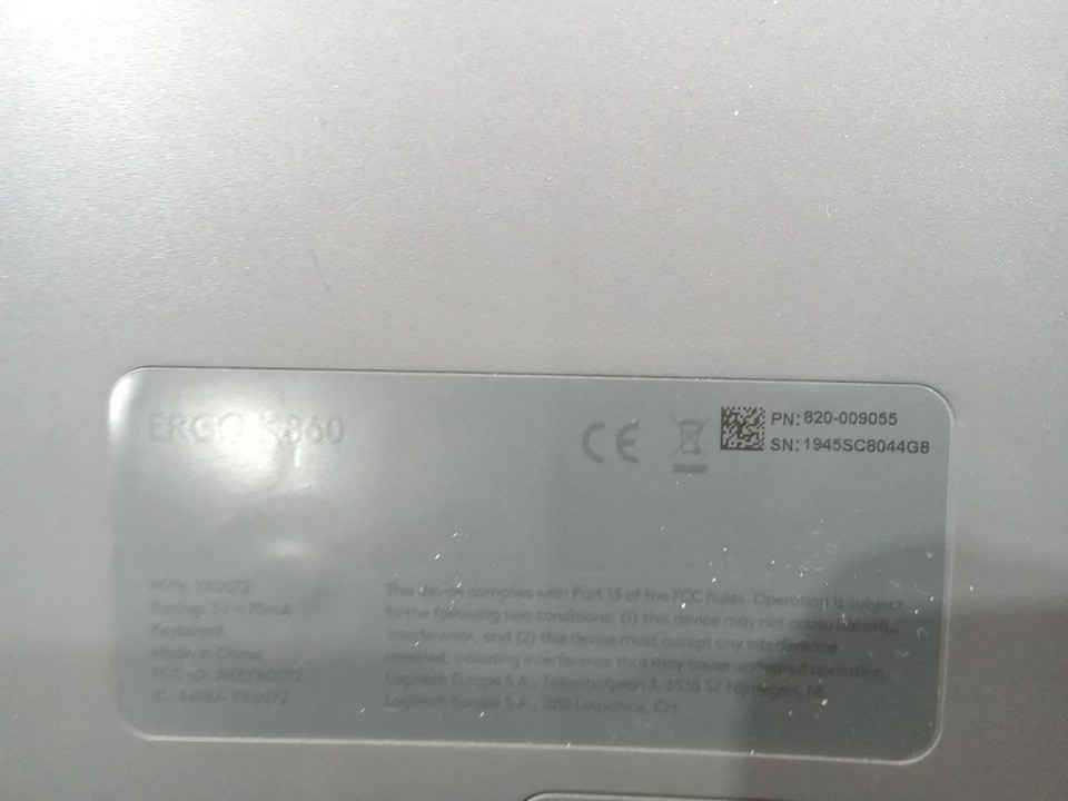 Logitech ERGO K860 Bluetooth Wireless Ergonomic Keyboard with Built-in Wrist Rest and Unifying Receiver (Model:‎ YR0072) image 9