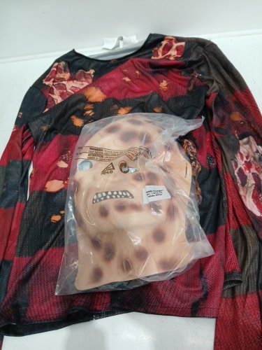 3PC MENS RUBIES FREDDY KRUEGER COSTUME SET - EXTRA LARGE - RED GREEN BROWN image 2
