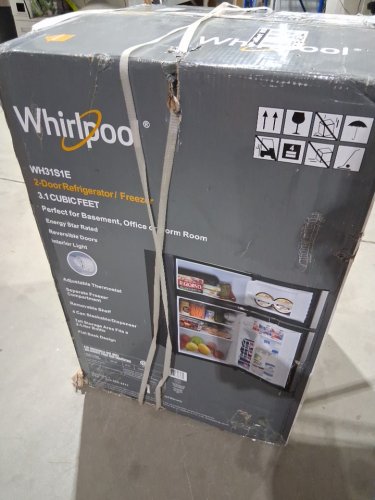 whirlpool mini refrigerator with reversible door - freezer compartment - 4.3cu.ft stainless steel and black (model:wh43s1e) image 4