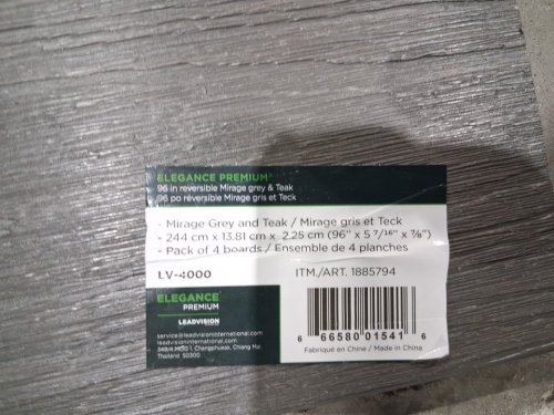 4pk LEADVISION REVERSIBLE COMPOSITE WOOD DECK BOARD SET - 96" X 5"7/16" - GREY & TEAK (MODEL: LV-4000/1885794) image 3