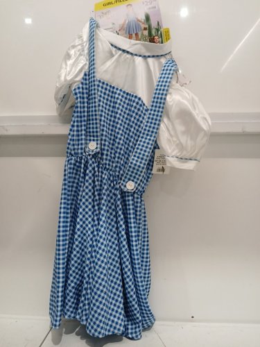 3PC RUBIES WIDARD OF OZ DOROTHY COSTUME - LARGE (10-12) - BLUE AND WHITE image 2