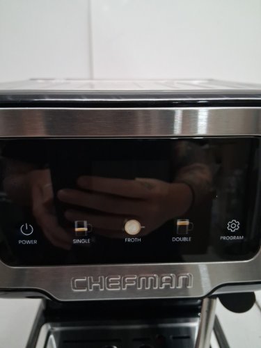 CHEFMAN CRAFTBREW 15-BAR PUMP DIGITAL ESPRESSO MAKER WITH STEAM WAND FOR LATTE & CAPPUCCINO - 1.5L - BLACK / SILVER (MODEL: RJ54-SS-15-D-AM) image 12