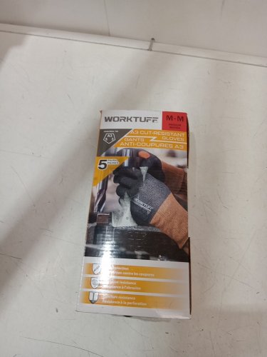 4PR WORKTUFF CUT/PUNCTURE RESISTANT GLOVES - medium - ORANGE/GREY/BLACK image 2