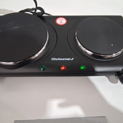 ELITE GOURMET ELECTRIC DOUBLE BUFFET BURNER - 1500w -  BLACK (MODEL: EDB-302BF#) image 4