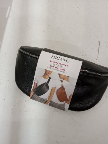 women's siriano genuine leather sling bag - 12" x 6'' - black (Style: 1988348) image 3