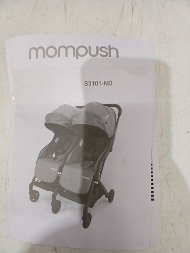 Mompush Lithe X2 easy fold lightweight double stroller with recline & rain cover for newborns & toddlers - Black (Model: S3101-ND) image 13