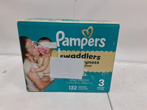 132PK PAMPERS SWADDLERS DIAPERS - SIZE 3 (13LB - 26LB) image 2