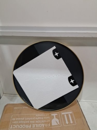 modern round mirror - 24" - gold image 3