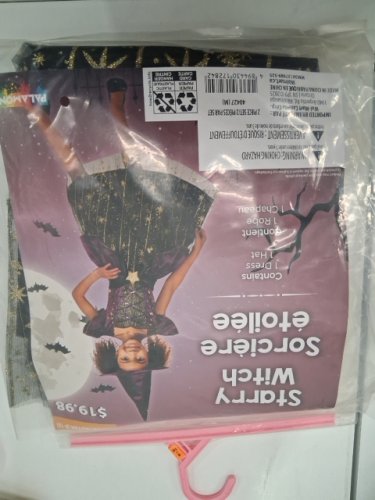 2PC GIRLS PALAMON STARRY WITCH COSTUME - MEDIUM (8-10) - BLACK, PURPLE AND GOLD (STYLE: 40427) image 2
