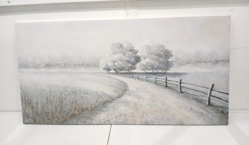 Farm Road Painting - 4FT x 2FT - Grey image 2