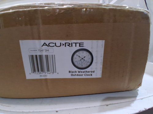 ACURITE WALL CLOCK WITH THERMOMETER AND HYGROMETER  24" WEATHERED BLACK (MODEL: 75473M) image 3