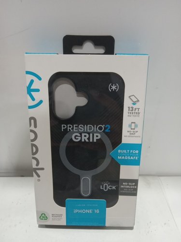speck Presidio 2 Grip MagSafe Phone Case for iPhone 16 - Black (Model: 150689-3205) image 3