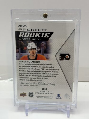 ON CARD SIGNED DEVIN KAPLAN LTD #9/65 ROOKIE CARD AUTO PATCH - UPPER DECK PREMIER GOLD (#AR-DK) 130PNT image 5