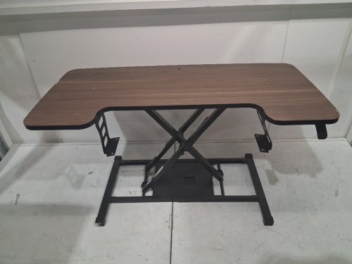 FITSTAND Home Office Height Adjustable Standing Desk Converter - 33LBS CAP - 36" X 16.3 x 19.7" - Walnut/NATURAL image 5