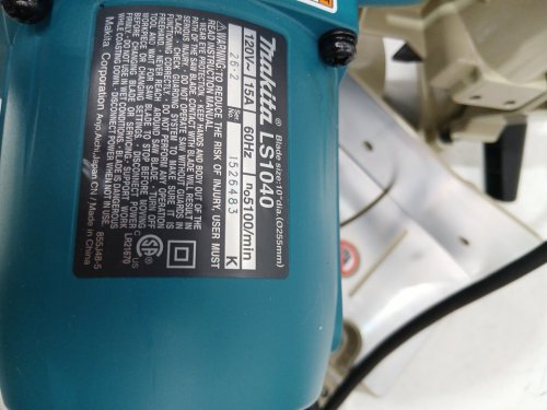 Makita CORDED Compound Mitre Saw WITH Electric Brake / 45° Bevel Left/ 52° Mitre Right - 4600RPM - Turquoise (Model: LS1040) image 8