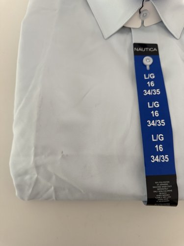 MEN'S NAUTICA OXFORD SLIM FIT Dress SHIRT -  large 16 (34/35) - Light BLUE (STYLE: 1970226) image 2