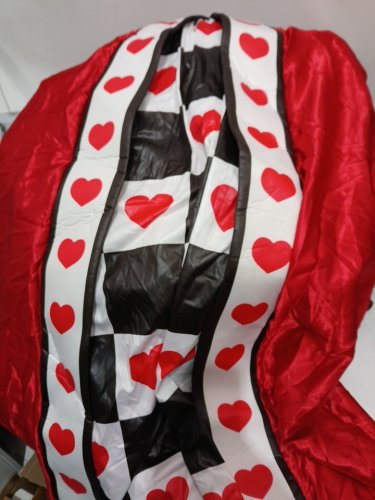 3PC WOMEN'S RUBIES QUEEN OF HEARTS COSTUME - SMALL (4-6) - RED/BLACK/WHITE image 3