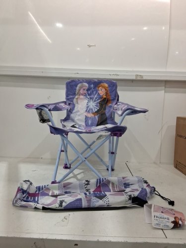 Disney Frozen 2 Kids Camp Chair Foldable Chair with Carry Bag-20.6" x 13.5" - purple/white- (model:60373) image 2
