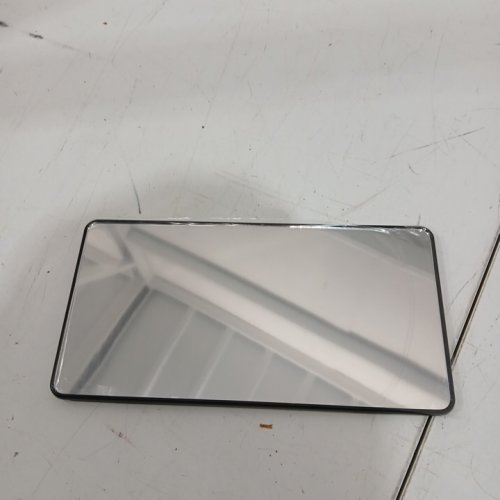 car sun visor mirror with straps - 5" x 10" - black image 3