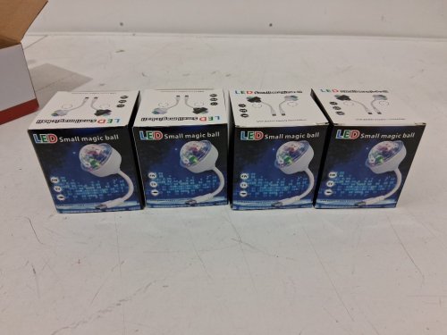 4PK Luditek Mini Sound activated Disco Ball Light with Flexible USB extender - Black / Multicoloured (Model: GT163) image 3