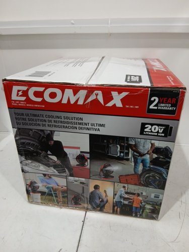 Ecomax PORTABLE tilt cordless MISTING FAN - 12" - 1400CFM - BLACK/RED (MODEL: EMF501214) image 3