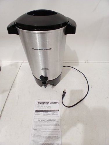 HAMILTON BEACH COFFEE URN - 45-CUP CAP - Silver (MODEL: 40515CR) image 3