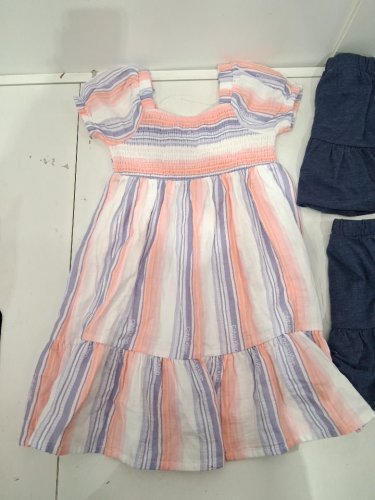 4 assorted girl's clothes - 1 DRESS, 2 SKIRTS, 1 LONG PANTS - EXTRA SMALL (4/5) - PURPLE/PINK/ORANGE/BLUE image 2