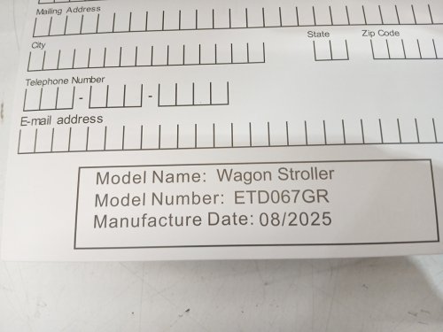 YMCLUB DOUBLE WAGON STROLLER WITH CANOPY - 350 LBS CAPACITY - GREY (ITEM: ETD067GR) image 6
