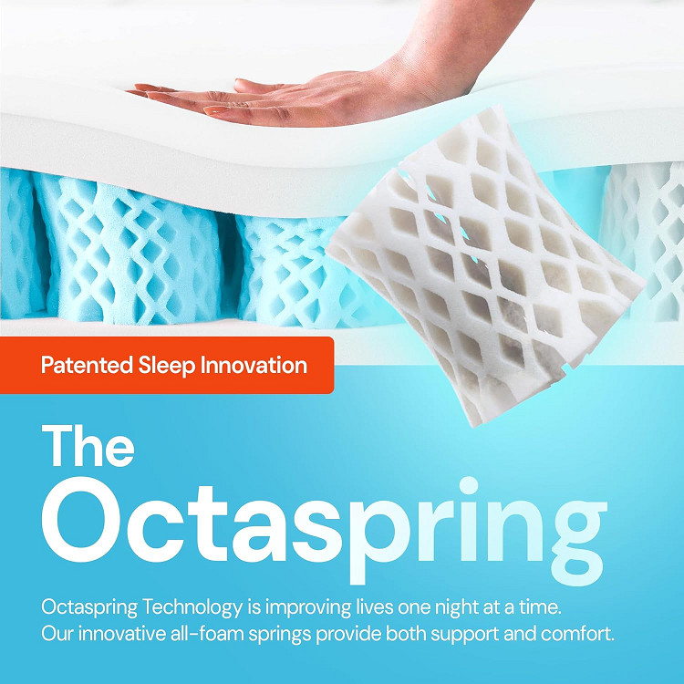 dormeo the premium mattress topper with octaspring technology - queen 60" x 80L - white (model: ‎30004-1050) image 4