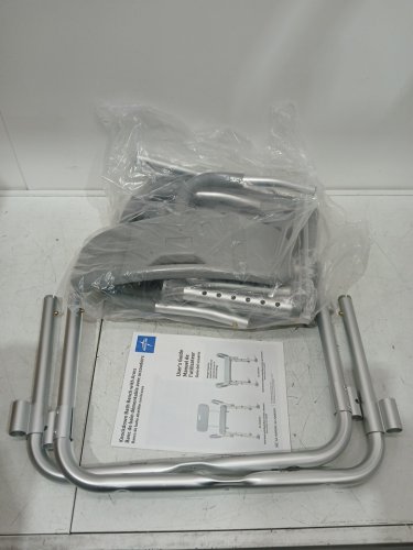 medline guardian bath chair with back and arms - 350lb cap - grey (Model: G2-100khx1) image 3