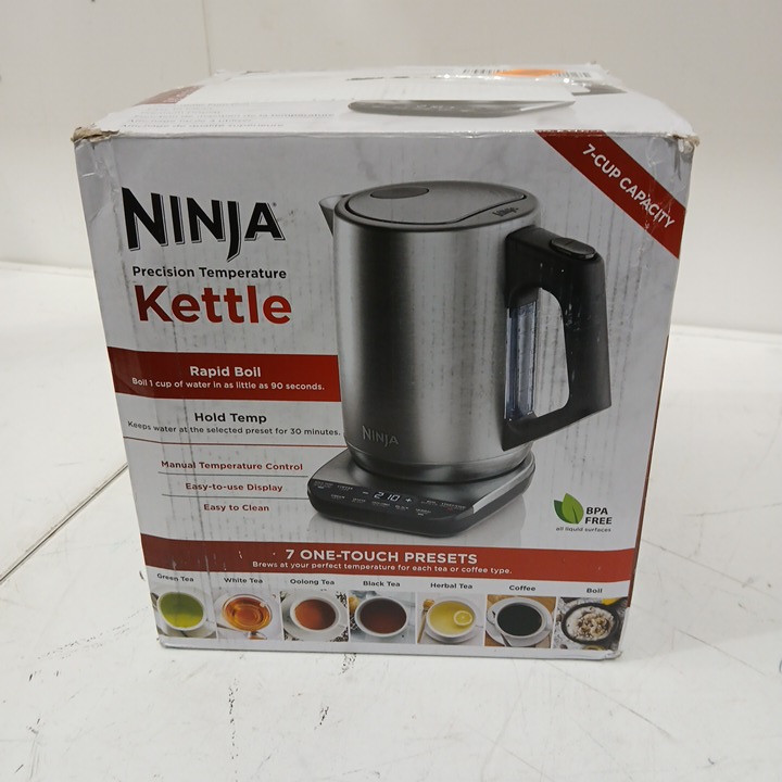 NINJA PRECISION TEMPERATURE ELECTRIC KETTLE - 7 CUP CAPACITY - BRUSHED STAINLESS STEEL (MODEL: KT200C) image 2