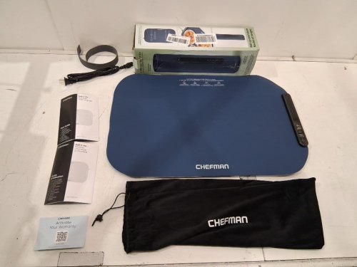 chefman roll n' go electric warming silicone mat - 23.6" x 15.8" - blue (model: RJ22-S-BLUE-CA) image 2