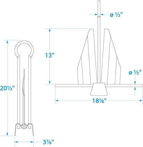 Seachoice Utility Anchor - Hot-Dipped Galvanized Steel - FOR 28-30FT BOATS (model: 4160) image 2