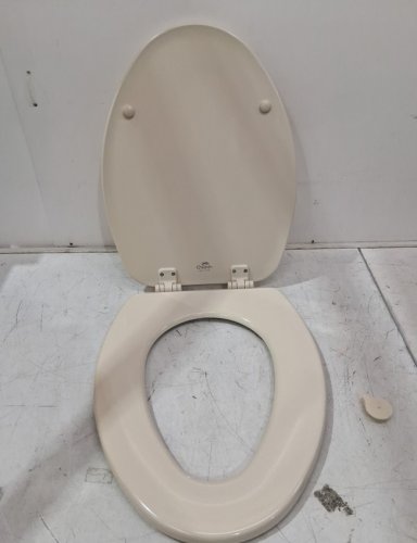 church elongated enameled wood toilet seat with lid - 17.5" - BONE - (MODEL: 585ec 006) image 3