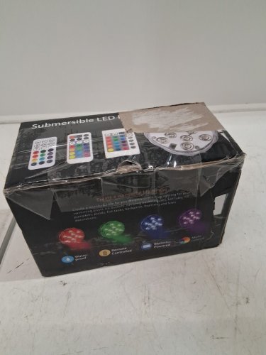 4PK Submersible magnetic Waterproof Led Lights for Pool with REMOTE - 16 RGB colors - WHITE/CLEAR image 4