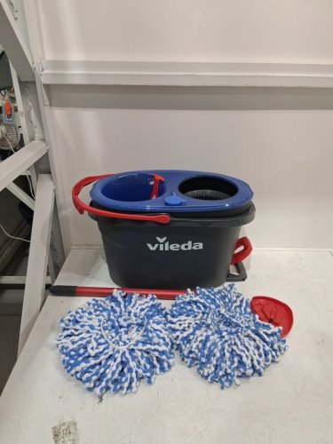 VILEDA EASYWRING RINSECLEAN SPIN MOP & BUCKET SYSTEM - GREY/BLUE image 3
