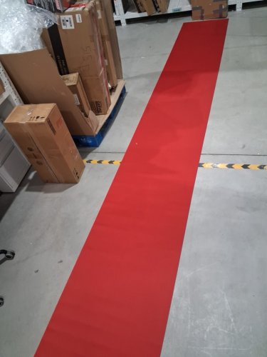 Carpet Aisle Runner with rubber bottom - 27" x 16ft - red image 2