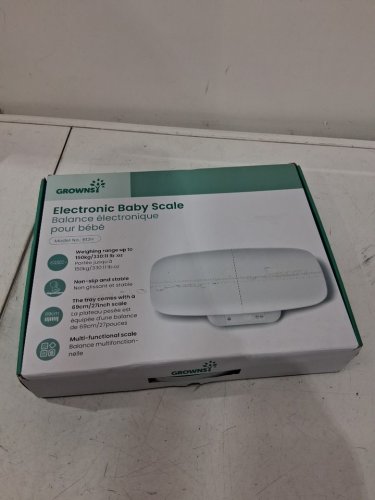grownsy multifunctional baby weight scale with 27" measurement & lcd screen - 330lbs capacity - 27" x 15" x 10" - white (model: b12h) image 2