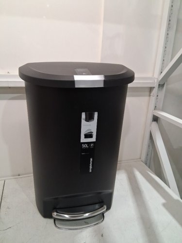 SIMPLEHUMAN PLASTIC D-SHAPED STEP GARBAGE CAN - 50L - BLACK image 2
