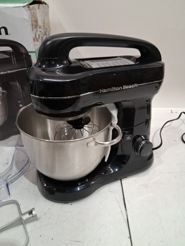 HAMILTON BEACH 7-SPEED TILT-HEAD STAND MIXER WITH SPLASH GUARD & ATTACHMENTS - 4QT. BOWL - BLACK (MODEL : 63391) image 5