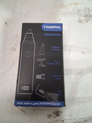 txwdfhl nose hair AND EYEBROW trimmer with led display - black image 2