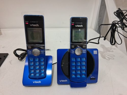 2PK Vtech Handset Landline Telephones - Metallic Blue (Model: CS6919-25) image 4