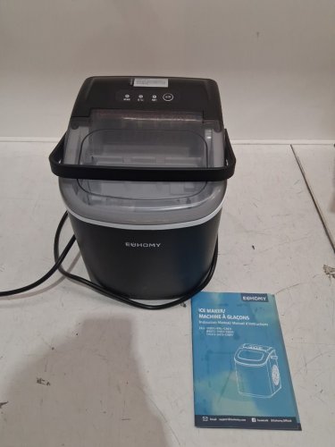 EUHOMY Countertop Ice Maker Machine with Handle, Basket and Scoop - MAKES 26LB/Day - BLACK (MODEL: im-06d/IM001-Bbl-CAEH) image 3
