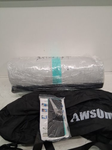 Awsum Inflatable gymnastics training mat with electric pump - 10ft x 3.3ft x 4" - Mint green/black/white image 4