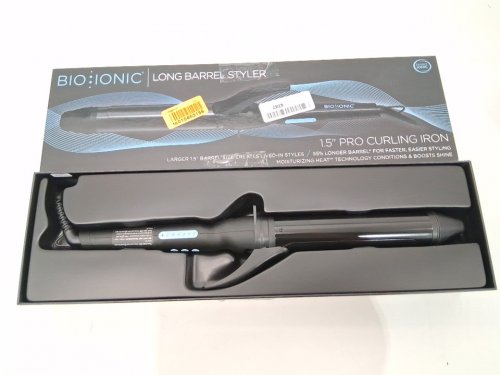 BIO IONIC LONG BARREL PRO CURLING IRON HAIR STYLER - 1.5" - BLACK (MODEL: Z-FGTST-CL-1.5) image 3